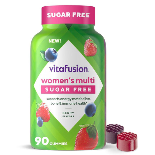 Vitafusion Frauen Tägliches Multivitamin Präparat, Zuckerfreie Gummis für Energie, Knochen & Immunsystem, Keto-freundlich, 90 Stück