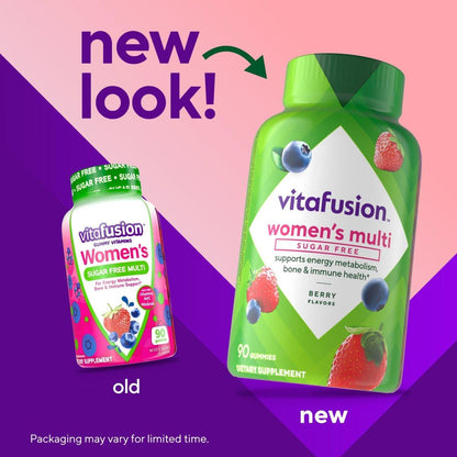 Vitafusion Frauen Tägliches Multivitamin Präparat, Zuckerfreie Gummis für Energie, Knochen & Immunsystem, Keto-freundlich, 90 Stück