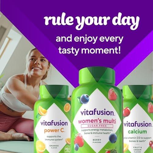 Vitafusion Frauen Tägliches Multivitamin Präparat, Zuckerfreie Gummis für Energie, Knochen & Immunsystem, Keto-freundlich, 90 Stück