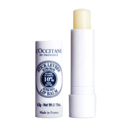 L'OCCITANE 10% Bio-Sheabutter Ultra-reicher Lippenbalsam-Stick – Feuchtigkeitsspendend, pflegend, reparierend & weichmachend für trockene, rissige Lippen – langanhaltend, vegan