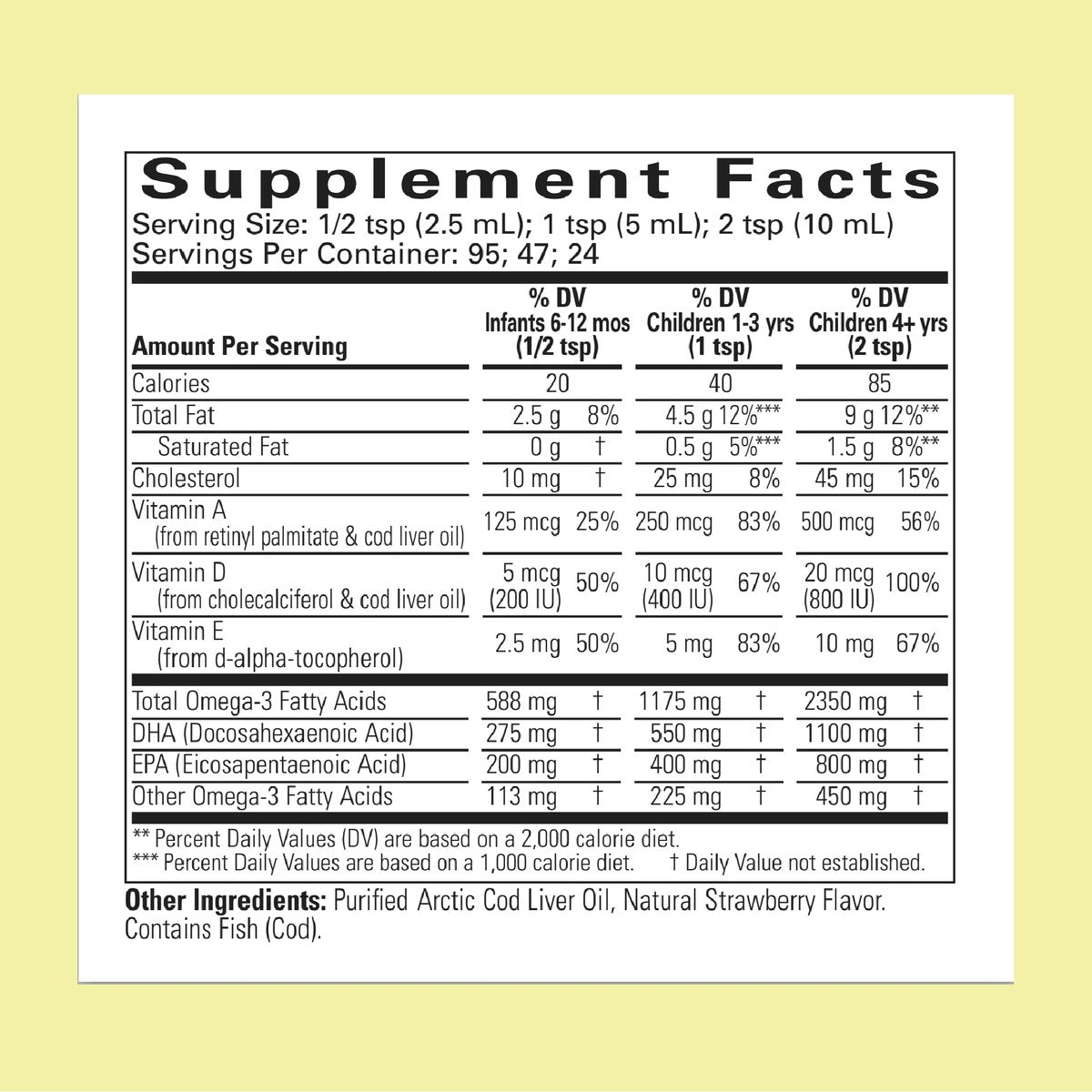 ChildLife Essentials Lebertran Fischöl für Kinder – Arktisches Lebertran-Öl für Babys ab 6 Monaten & Kleinkinder, mit DHA, EPA, Omega-3-Fettsäuren – Erdbeergeschmack, 237 ml