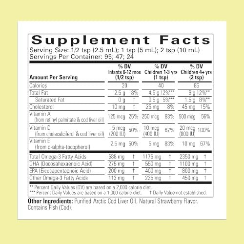 ChildLife Essentials Lebertran Fischöl für Kinder – Arktisches Lebertran-Öl für Babys ab 6 Monaten & Kleinkinder, mit DHA, EPA, Omega-3-Fettsäuren – Erdbeergeschmack, 237 ml