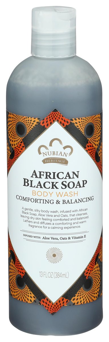 Nubian Heritage Duschgel, African Black Soap, 390 ml
