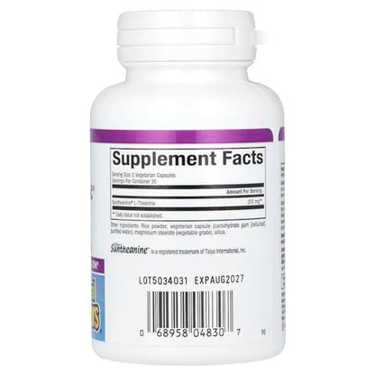 Natural Factors Stress-Relax Suntheanine L-Theanin 125 mg – 60 Kapseln für geistige Ruhe und Entspannung ohne Müdigkeit