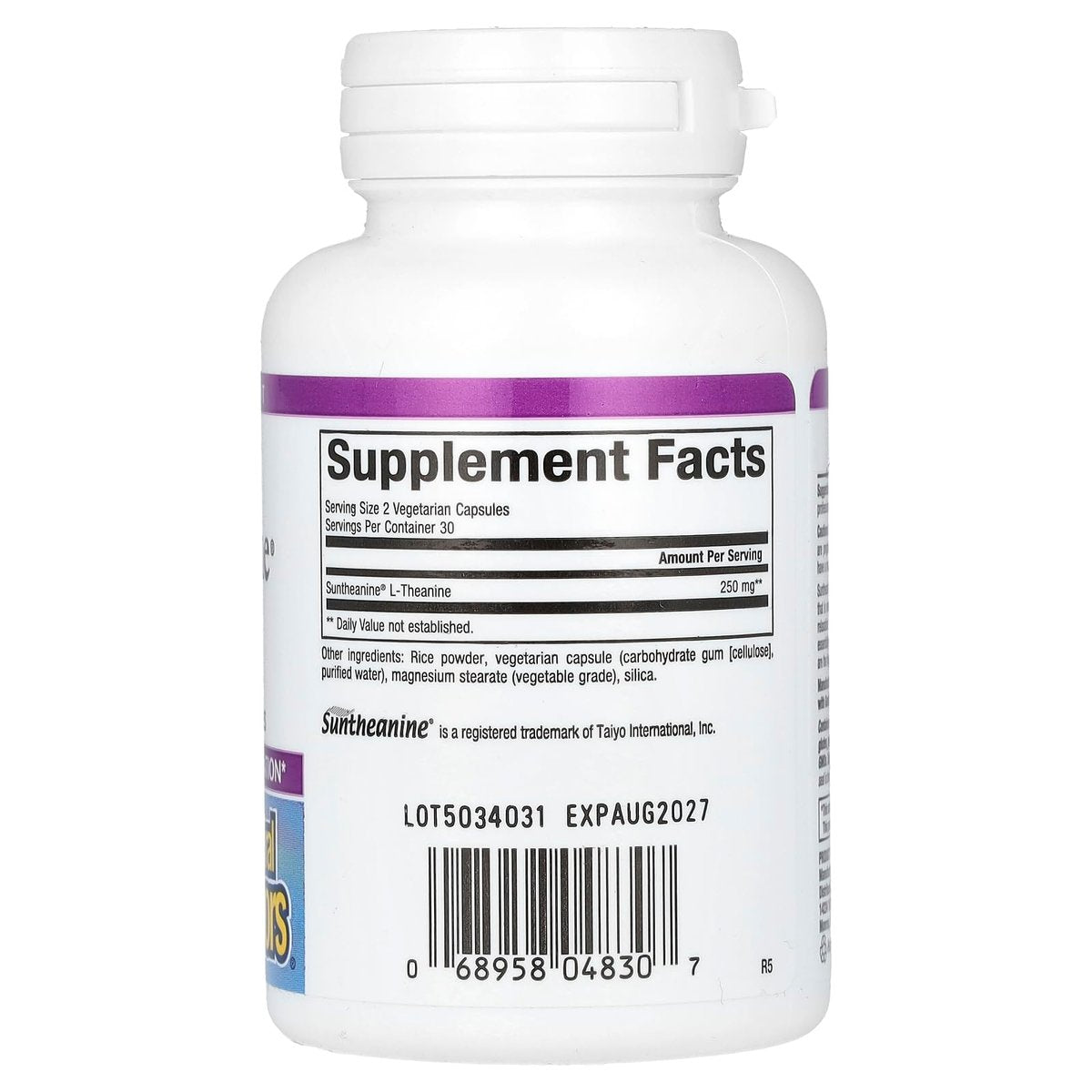 Natural Factors Stress-Relax Suntheanine L-Theanin 125 mg – 60 Kapseln für geistige Ruhe und Entspannung ohne Müdigkeit
