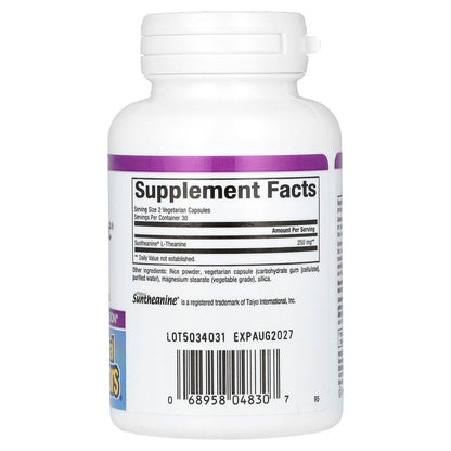 Natural Factors Stress-Relax Suntheanine L-Theanin 125 mg – 60 Kapseln für geistige Ruhe und Entspannung ohne Müdigkeit