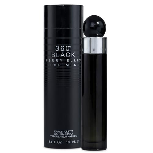 Perry Ellis 360° Black Eau de Toilette für Herren - Lang anhaltendes Parfüm mit Noten von Ingwer, Kardamom und Tabakblatt - 100 ml