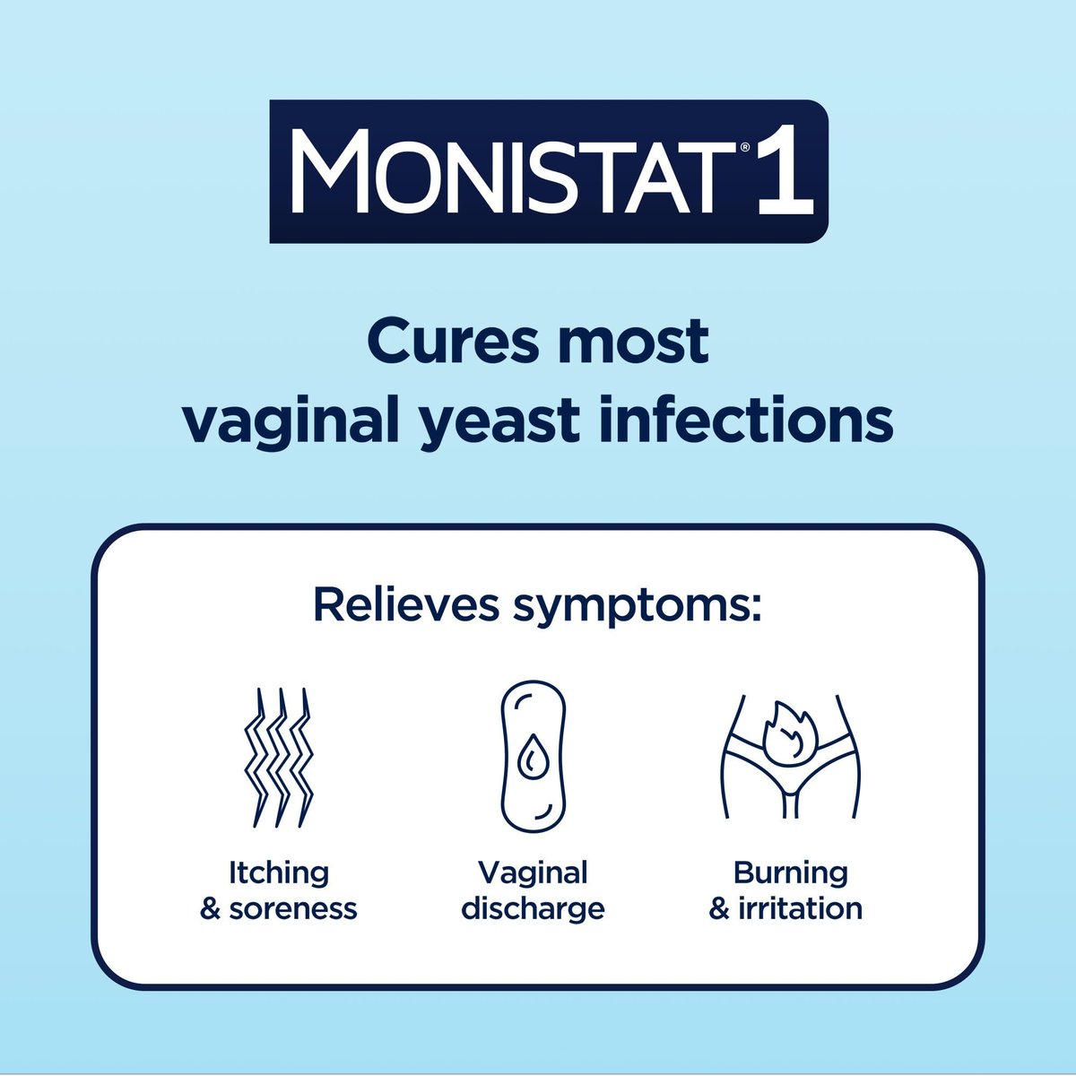 Monistat 1-Tag Behandlung gegen Scheidenpilzinfektionen für Frauen, 1 Miconazol-Ovulum & äußere Juckreiz-Creme (9g Tube) Kombipackung, maximale Stärke