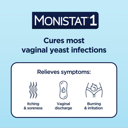 Monistat 1-Tag Behandlung gegen Scheidenpilzinfektionen für Frauen, 1 Miconazol-Ovulum & äußere Juckreiz-Creme (9g Tube) Kombipackung, maximale Stärke