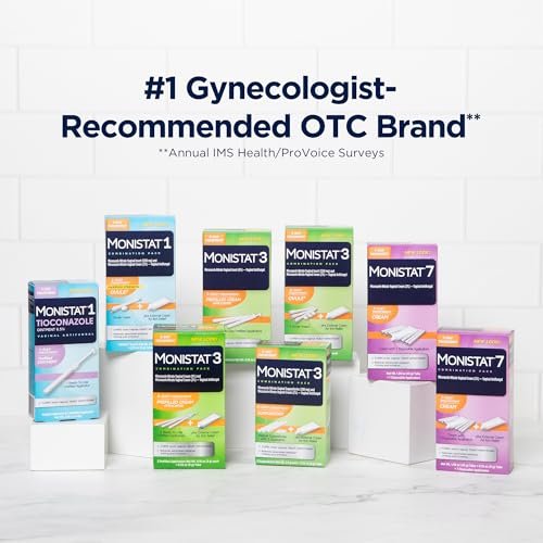 Monistat 3-Tage Vaginalpilzbehandlung für Frauen, 3 vorgefüllte Miconazol-Cremes und äußerliche Juckreizlinderung (9g Tube), reguläre Stärke