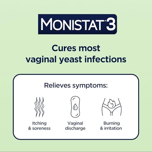 Monistat 3-Tage Vaginalpilzbehandlung für Frauen, 3 vorgefüllte Miconazol-Cremes und äußerliche Juckreizlinderung (9g Tube), reguläre Stärke