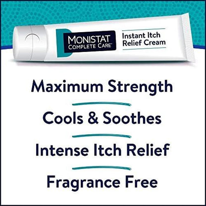 Monistat Instant Itch Relief Creme für Frauen - Duftfreie Formel mit Aloe Vera zur Linderung und Kühlung von vaginalem Juckreiz, 28 g