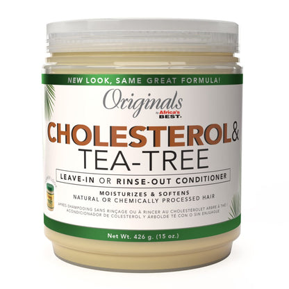 Originals by Africa's Best Cholesterol Tea Tree Oil Spülung und Leave-In Conditioner – Repariert und revitalisiert geschädigtes, trockenes und überbehandeltes Haar, 425 g
