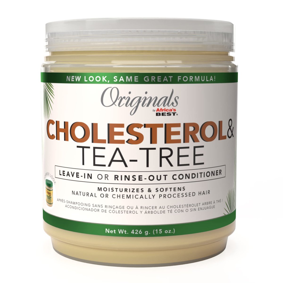 Originals by Africa's Best Cholesterol Tea Tree Oil Spülung und Leave-In Conditioner – Repariert und revitalisiert geschädigtes, trockenes und überbehandeltes Haar, 425 g