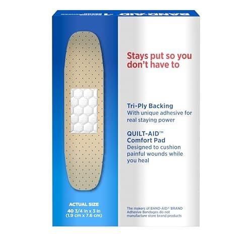 Band-Aid Brand Tru-Stay Sheer Strips Haftstarke, sterile Pflaster für Erste Hilfe & Wundschutz, einzeln verpackte Wundversorgungspflaster für kleine Schnitte & Schürfwunden, alle eine Größe, 40 Stück