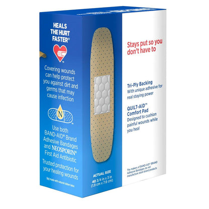 Band-Aid Brand Tru-Stay Sheer Strips Haftstarke, sterile Pflaster für Erste Hilfe & Wundschutz, einzeln verpackte Wundversorgungspflaster für kleine Schnitte & Schürfwunden, alle eine Größe, 40 Stück