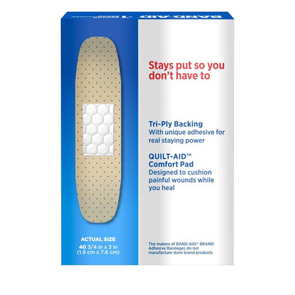 Band-Aid Brand Tru-Stay Sheer Strips Haftstarke, sterile Pflaster für Erste Hilfe & Wundschutz, einzeln verpackte Wundversorgungspflaster für kleine Schnitte & Schürfwunden, alle eine Größe, 40 Stück