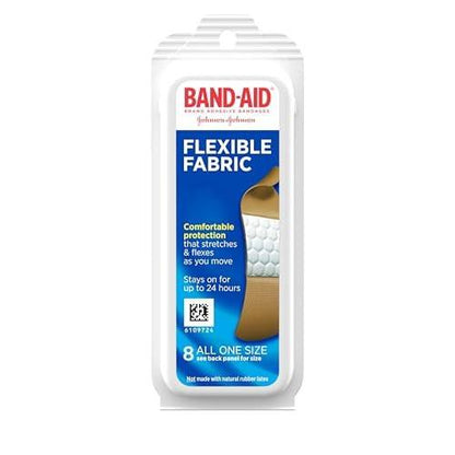 Band-Aid Brand Flexible Fabric Pflaster für Wundversorgung und Erste Hilfe, Einheitsgröße, 8 Stück