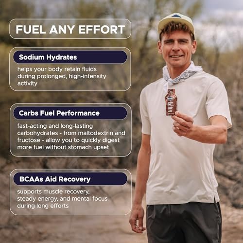 GU Energy Original Sports Nutrition Energy Gel, Vegan, Glutenfrei, Koscher & Laktosefrei – 8er-Pack Tri-Berry für unterwegs