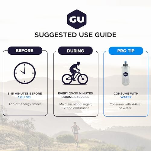 GU Energy Original Sports Nutrition Energy Gel, Vegan, Glutenfrei, Koscher & Laktosefrei – 8er-Pack Tri-Berry für unterwegs