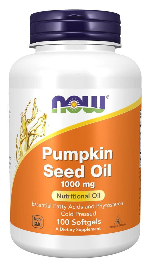 NOW Supplements, Kürbiskernöl 1000 mg mit essentiellen Fettsäuren und Phytosterinen, kaltgepresst, 100 Weichkapseln