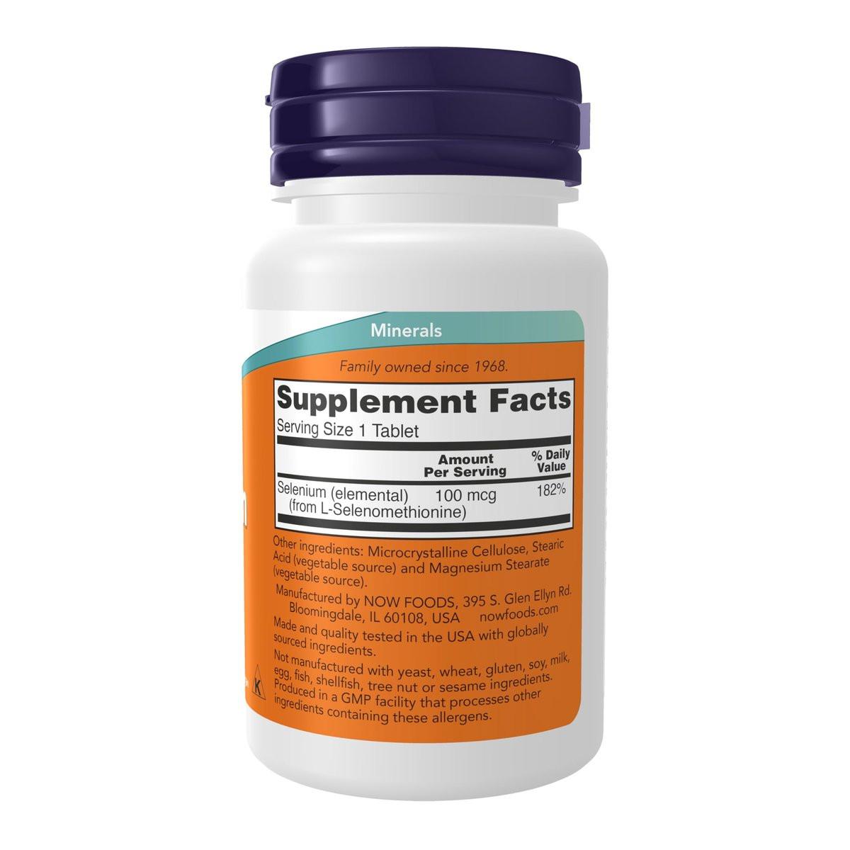 NOW Foods Selenium (L-Selenomethionin) 100 mcg - 100 Tabletten - Essenzielles Mineral