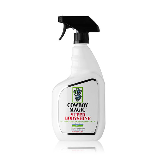 Cowboy Magic Super Bodyshine – 946 ml (32 oz) – Schnell trocknendes, staubabweisendes und entwirrendes Haarspray für Pferde