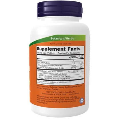NOW Foods Triphala 500 mg – 120 Tabletten – Ayurvedische Kräutermischung aus Harada, Amla und Behada
