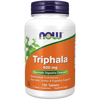 NOW Foods Triphala 500 mg – 120 Tabletten – Ayurvedische Kräutermischung aus Harada, Amla und Behada