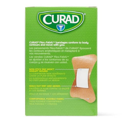 CURAD Flex-Fabric Fingerpflaster, hautfreundlicher Kleber, atmungsaktiver Stoff, 2 x 1,75 Zoll, 100 Pflaster pro Box