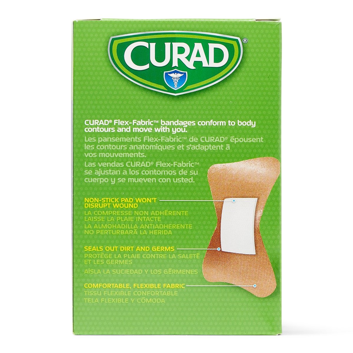 CURAD Flex-Fabric Fingerpflaster, hautfreundlicher Kleber, atmungsaktiver Stoff, 2 x 1,75 Zoll, 100 Pflaster pro Box