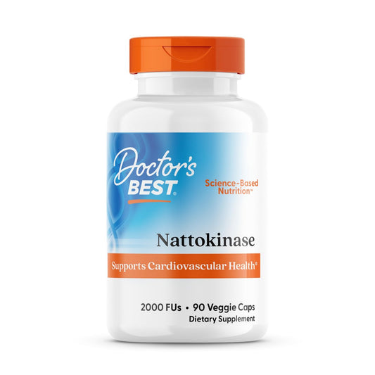 Doctor's Best Nattokinase 2000 FU - Nahrungsergänzungsmittel für Männer & Frauen - Unterstützt Blutfluss, Herzgesundheit & gesunde Durchblutung - Nattokinase-Enzym aus japanischem Natto - 90 vegane Kapseln