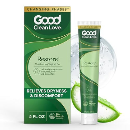 Good Clean Love Restore Feuchtigkeitsgel für die Vagina, pH-ausgeglichen, wasserbasiert mit Aloe Vera & Milchsäure, lindert Trockenheit, Unbehagen & Geruch für Frauen, 60 ml