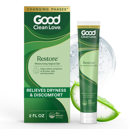 Good Clean Love Restore Feuchtigkeitsgel für die Vagina, pH-ausgeglichen, wasserbasiert mit Aloe Vera & Milchsäure, lindert Trockenheit, Unbehagen & Geruch für Frauen, 60 ml