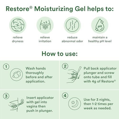 Good Clean Love Restore Feuchtigkeitsgel für die Vagina, pH-ausgeglichen, wasserbasiert mit Aloe Vera & Milchsäure, lindert Trockenheit, Unbehagen & Geruch für Frauen, 60 ml