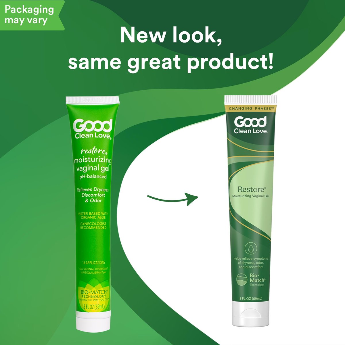 Good Clean Love Restore Feuchtigkeitsgel für die Vagina, pH-ausgeglichen, wasserbasiert mit Aloe Vera & Milchsäure, lindert Trockenheit, Unbehagen & Geruch für Frauen, 60 ml