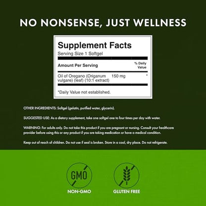 Swanson Oregano Öl 10:1 Extrakt – 150 mg, 120 Softgels für Verdauungs- und Atemwegsgesundheit