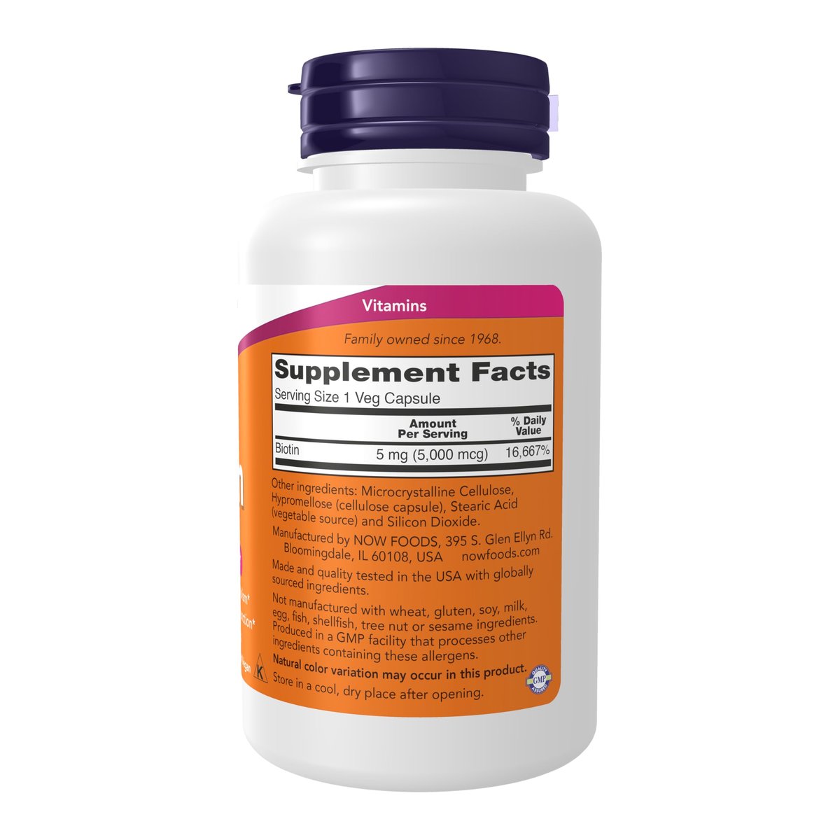 NOW Foods Biotin 5.000 mcg – 120 vegane Kapseln für Energiestoffwechsel & Aminosäurestoffwechsel