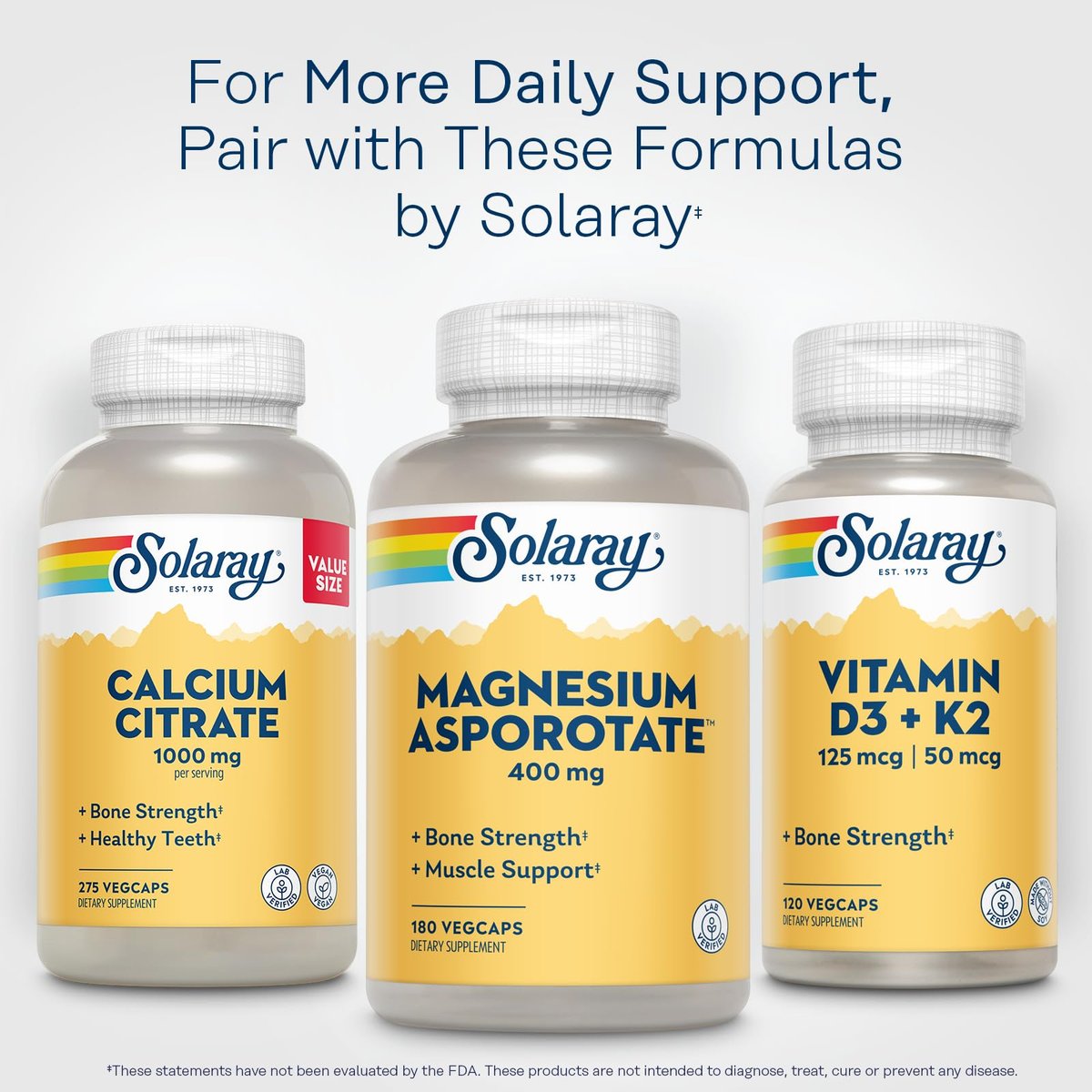 SOLARAY Magnesium Asporotat 400 mg | Aspartat, Orotat & Citrat Komplex | Unterstützt gesundes Herz, Muskeln, Nerven & Kreislauf | 180 VegKapseln