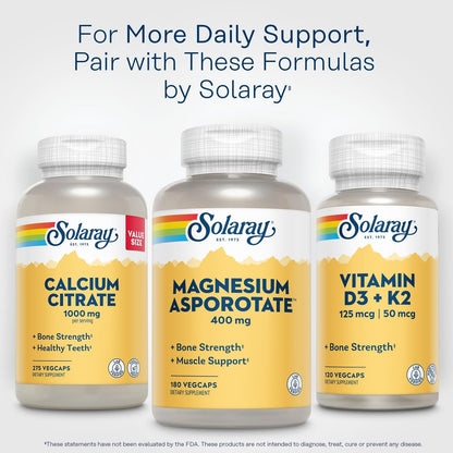 SOLARAY Magnesium Asporotat 400 mg | Aspartat, Orotat & Citrat Komplex | Unterstützt gesundes Herz, Muskeln, Nerven & Kreislauf | 180 VegKapseln