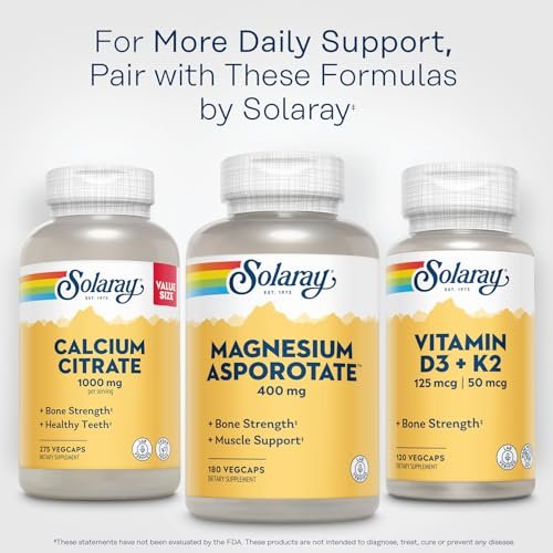 SOLARAY Magnesium Asporotat 400 mg | Aspartat, Orotat & Citrat Komplex | Unterstützt gesundes Herz, Muskeln, Nerven & Kreislauf | 180 VegKapseln