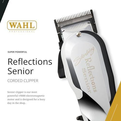 Wahl Professional Reflections Senior Haarschneidemaschine mit V9000 Motor - Präziser Haarschneider für Senioren, verstellbarer Hebel, Metallgehäuse