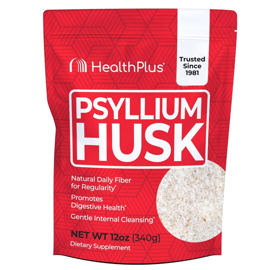Health Plus Flohsamenschalen, 340 g (12 oz), 48 Portionen – Natürliche Darmreinigung, tägliches Ballaststoffpräparat, Verstopfungslinderung, sanfte Darmkur, keto-geeignet zum Backen