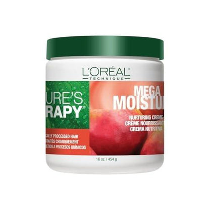 L'Oréal Technique Nature's Therapy Mega Moisture Creme - Tiefenwirksame Haarmaske & entwirrender Conditioner, spendet Feuchtigkeit und Glanz mit botanischen Extrakten, für alle Haartypen, 473 ml