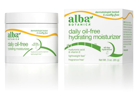 Alba Botanica Tägliche ölfreie Feuchtigkeitscreme mit Hyaluronsäure und Vitamin E, 3 Unzen