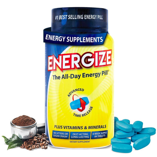 iSatori Energize Koffeintabletten - Kein Absturz, Schnell Wirkend, Zeitfreisetzung für Ganztägige Energie - Nootropikum Energiesupplement für Männer und Frauen (84 Tabletten)