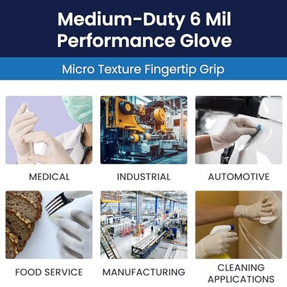 Adenna GLD265 Gold 6 mil Latex-Einmalhandschuhe, puderfrei, medizinische Qualität, Weiß, Größe M, 100 Stück