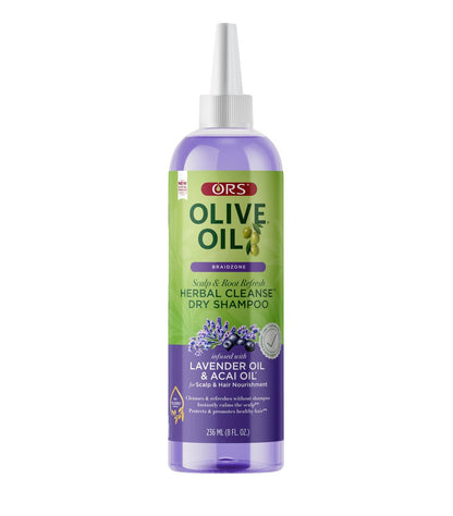 ORS Olive Oil Braidzone Herbal Cleanse Trockenshampoo mit Lavendel & Acai-Öl zur Pflege, 237 ml