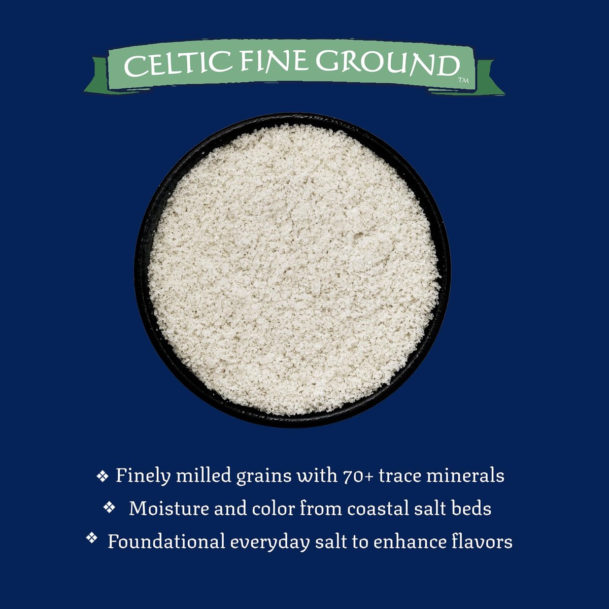 Celtic Sea Salt Feines Meersalz – Unraffiniertes Mineraliensalz, nachhaltig geerntet, GMP-zertifiziert, laborgeprüft – zum Backen, Kochen, für die Flüssigkeitszufuhr und den täglichen Gebrauch – 1 Pfund wiederverschließbarer Beutel