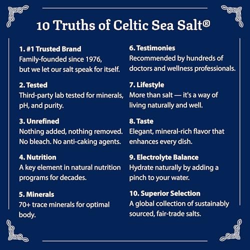 Celtic Sea Salt Feines Meersalz – Unraffiniertes Mineraliensalz, nachhaltig geerntet, GMP-zertifiziert, laborgeprüft – zum Backen, Kochen, für die Flüssigkeitszufuhr und den täglichen Gebrauch – 1 Pfund wiederverschließbarer Beutel